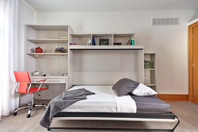 double model built into furniture in the interior