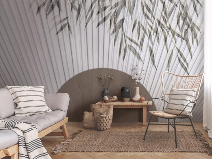neutral textiles with a print