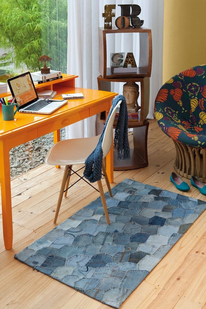 Rug made of jeans