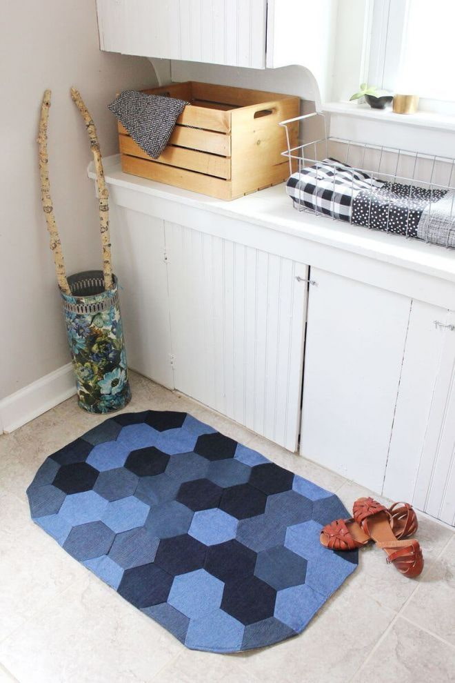 Rug made of denim