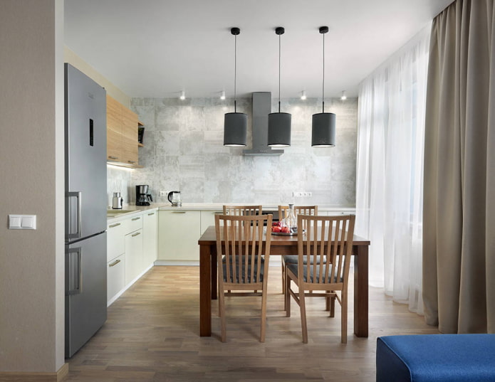 kitchen without upper cabinets