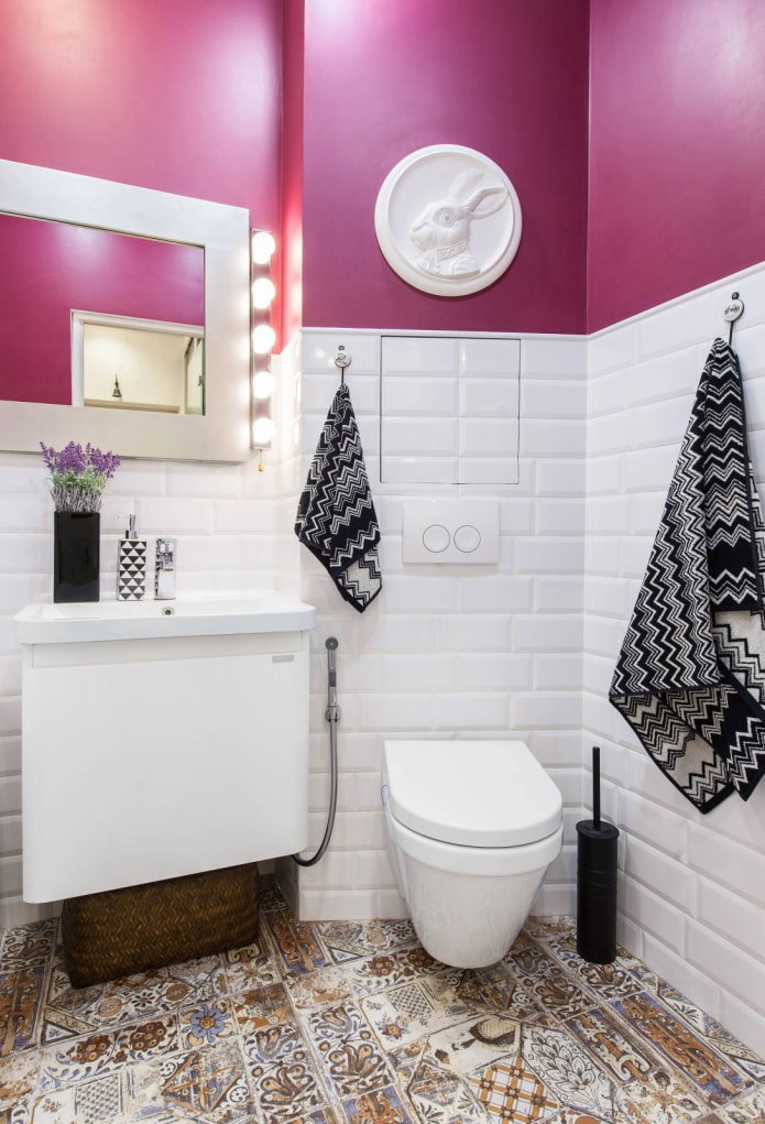 Toilet at an angle