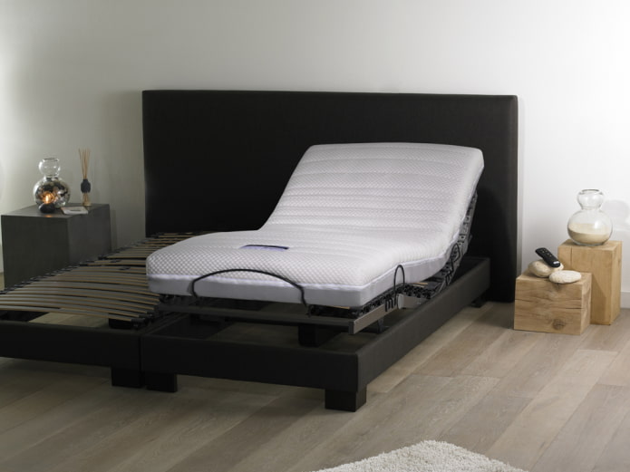 bed with anatomical base