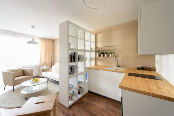 kitchen-living room zoning