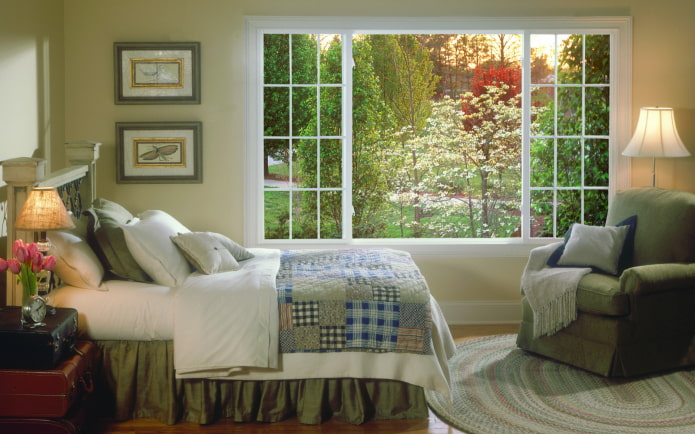 imitation window in the bedroom