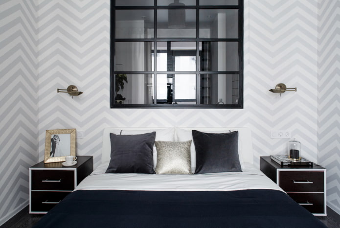 imitation window in the bedroom