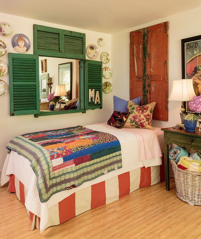 imitation window in the bedroom