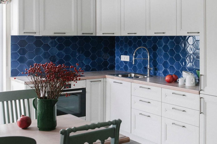 Blue figured tile