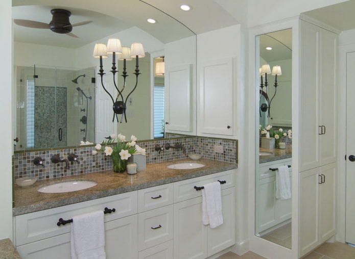 tiles to the mirror