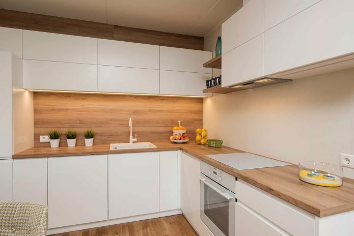 mdf and chipboard in the finishing of the kitchen apron