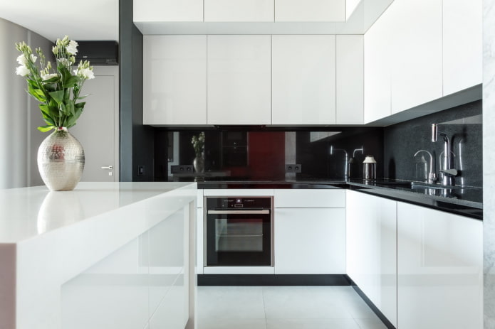 color of the apron in the kitchen interior