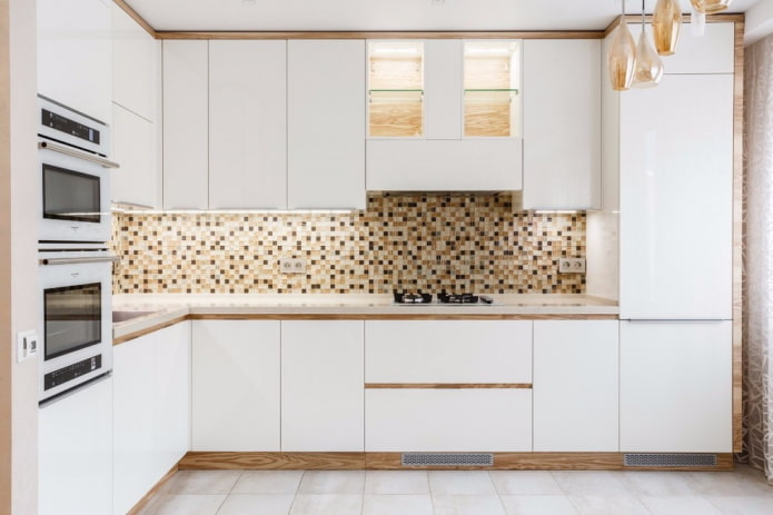 color of the apron in the kitchen interior