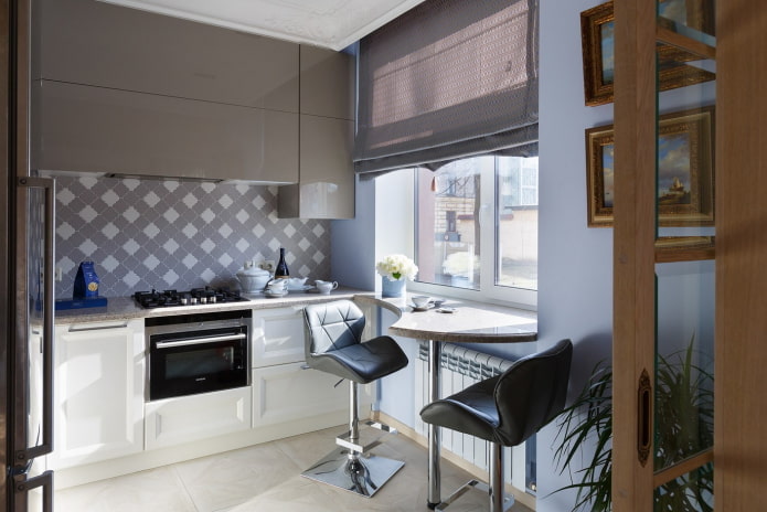 apron design in a small kitchen