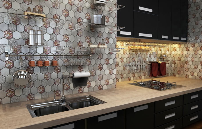 self-adhesive diaper in the decoration of the kitchen apron