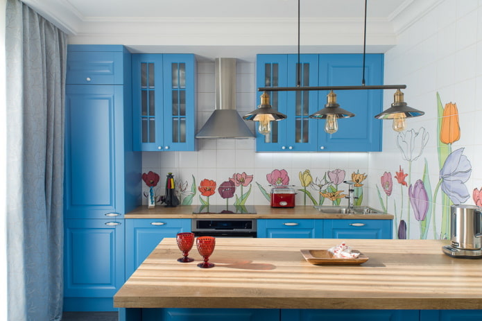 apron design in the kitchen interior