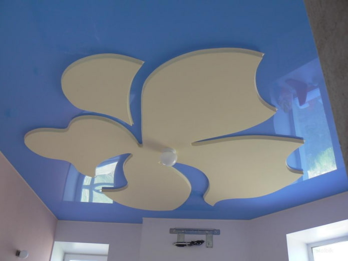 figured ceiling structure in the shape of a flower