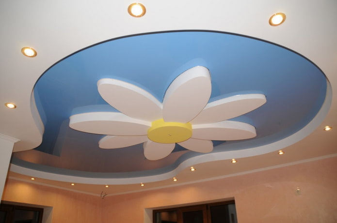 figured ceiling structure in the shape of a flower