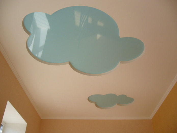 figured ceiling structure in the shape of clouds