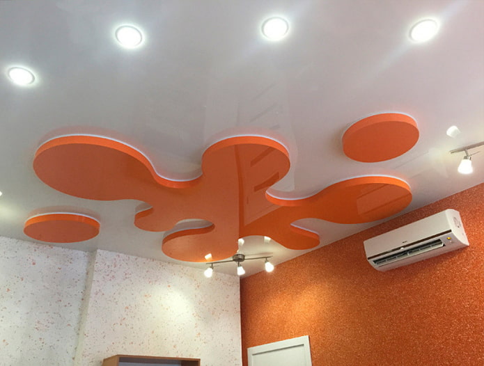 two-color figured ceiling structure
