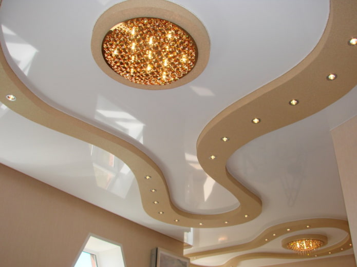 figured ceiling design over the entire surface