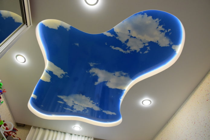 figured ceiling structure with photo printing