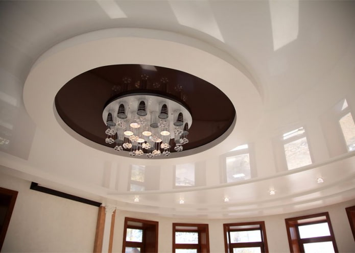 figured ceiling structure in the shape of a circle