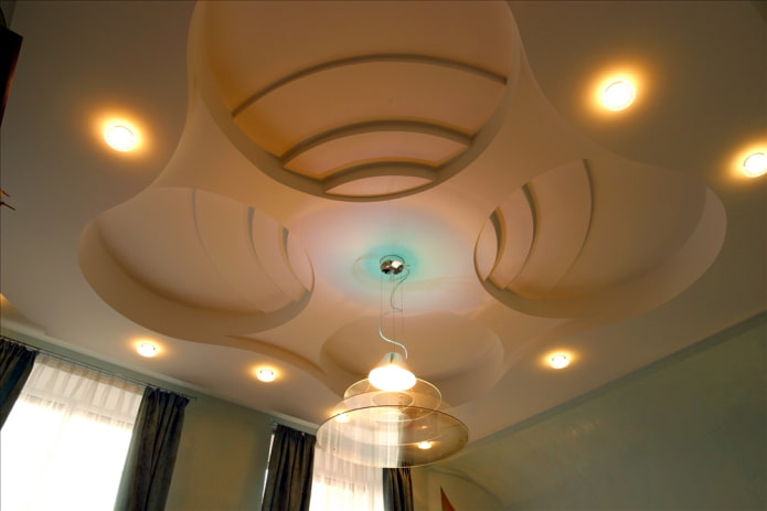 figured plasterboard ceiling