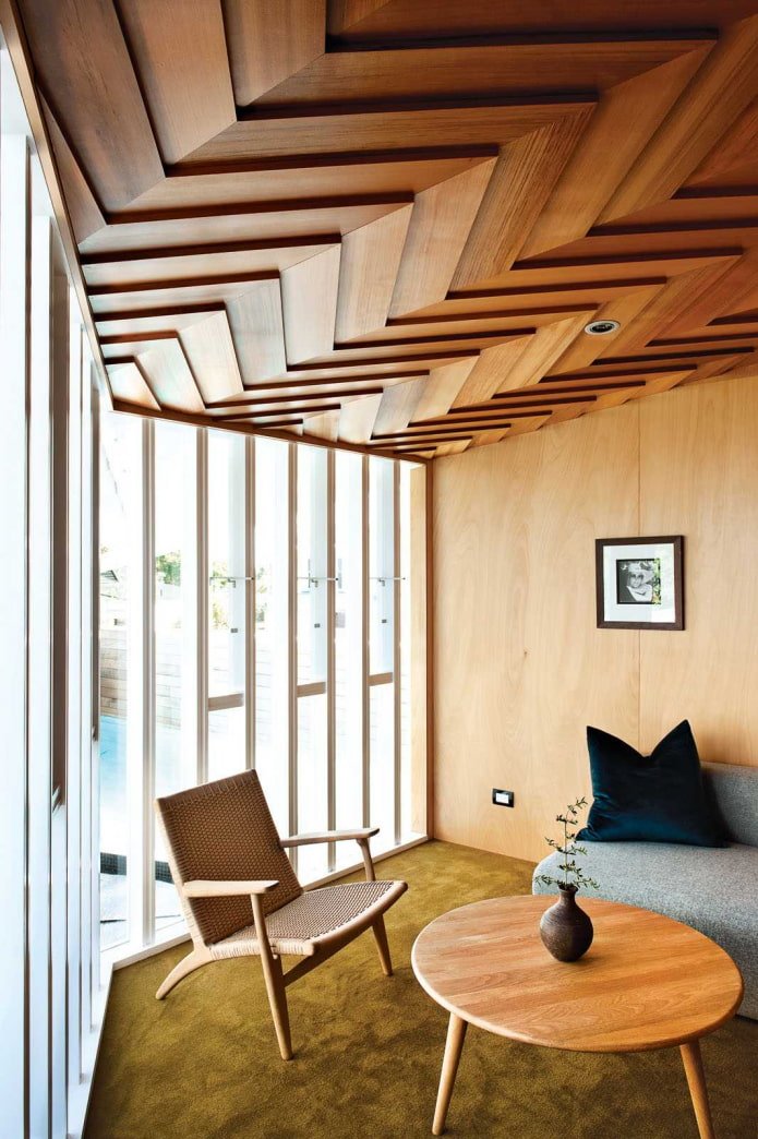 figured plywood ceiling structure