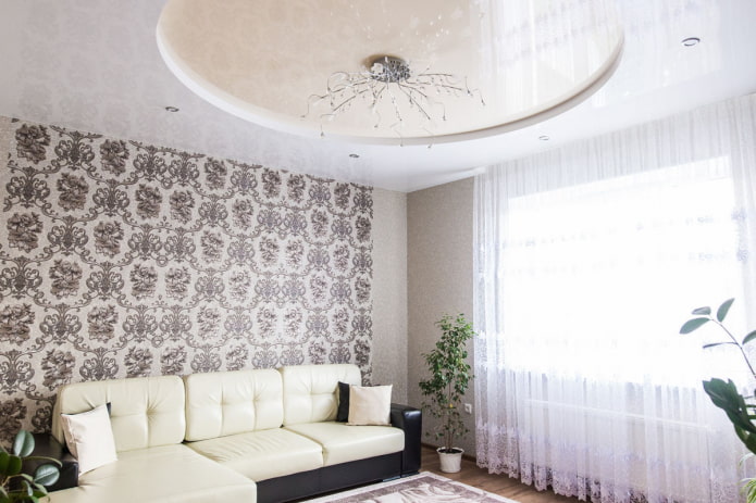 figured ceiling structure in the center