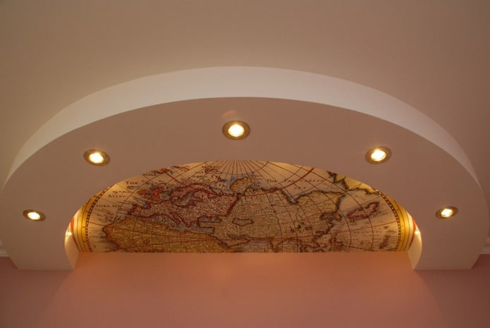 curved ceiling structure in the shape of a semicircle