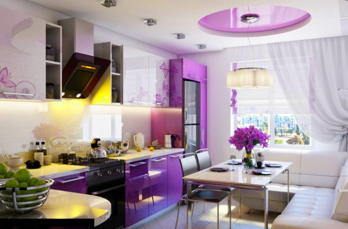 kitchen decoration in purple tones