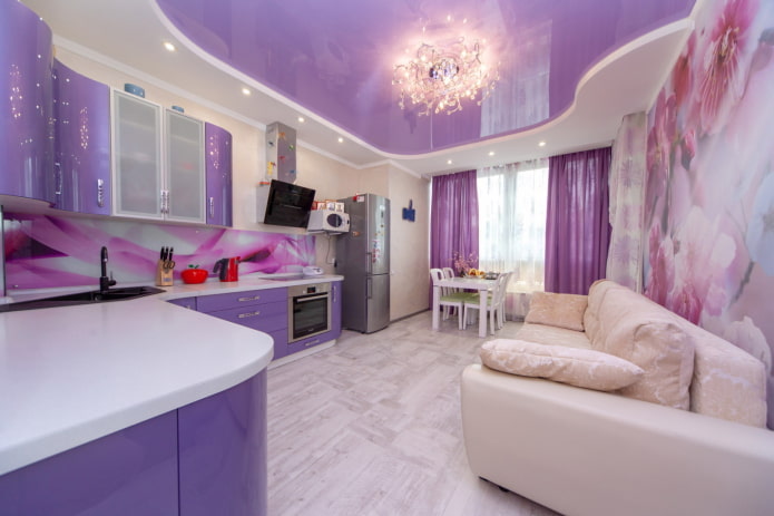 kitchen decoration in purple tones