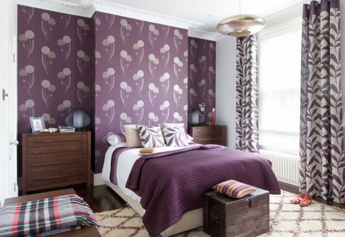 purple bedroom decoration