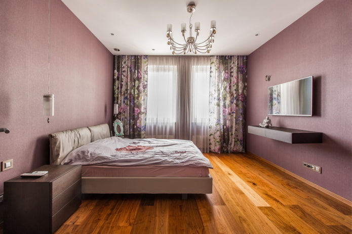 shades of lilac in the interior bedrooms