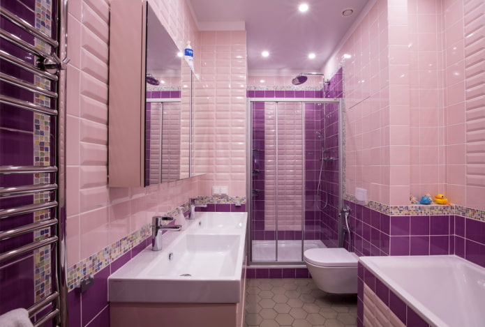 Pink and purple bathroom
