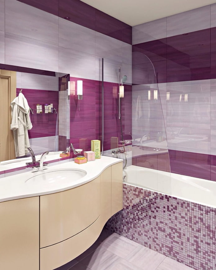 bathroom tiled with mosaics
