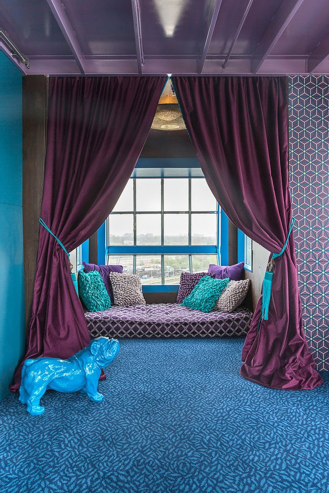 turquoise curtain tiebacks