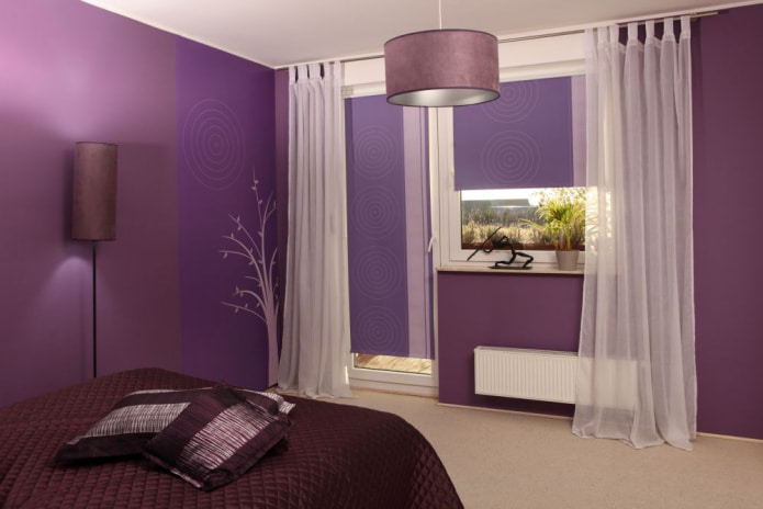 Roman blind and tulle