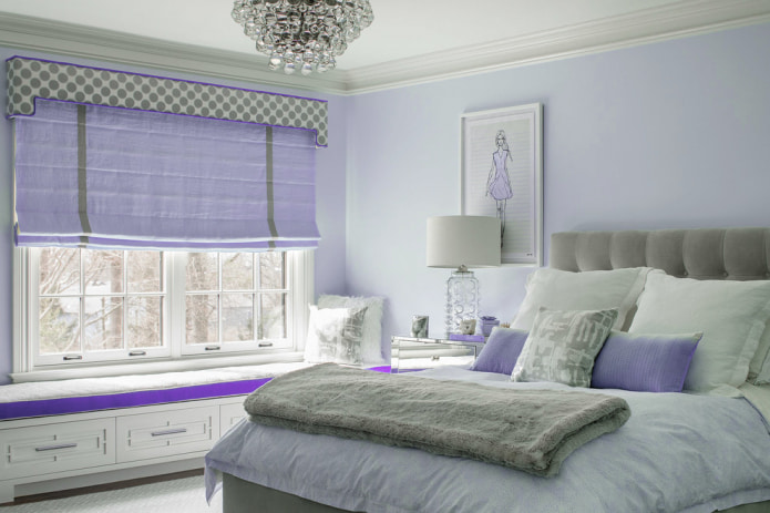 Grey-purple curtains