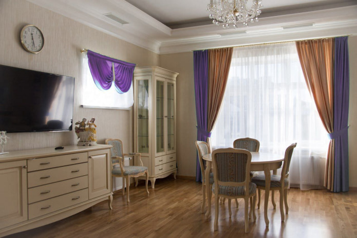 purple and gold curtains