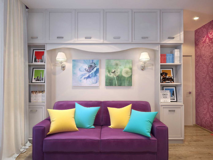 blackberry sofa bed in a teenager's room