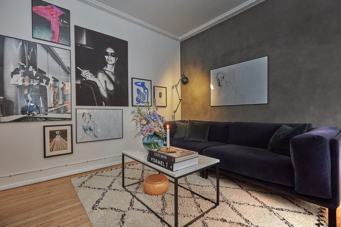 dark purple sofa