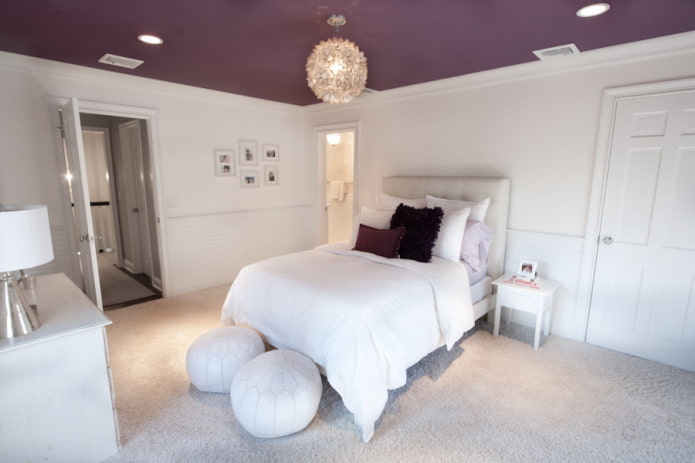 violet ceiling with white walls