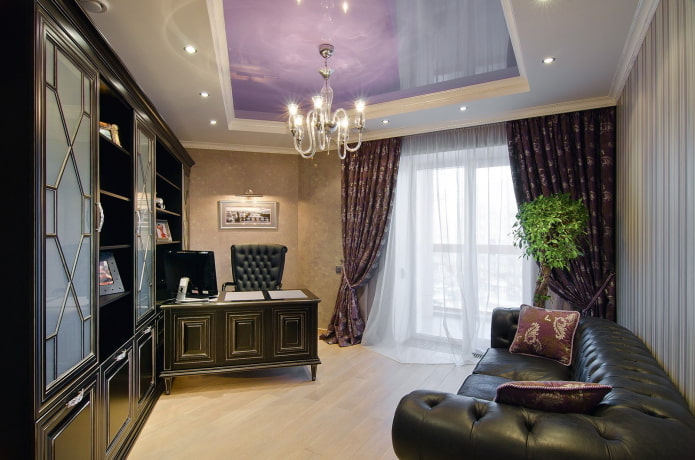 ceiling of purple shade in the interior