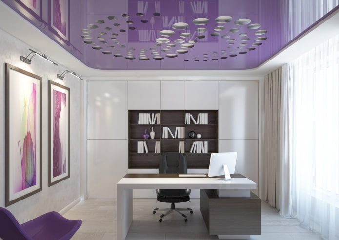 carved stretch fabric of violet color