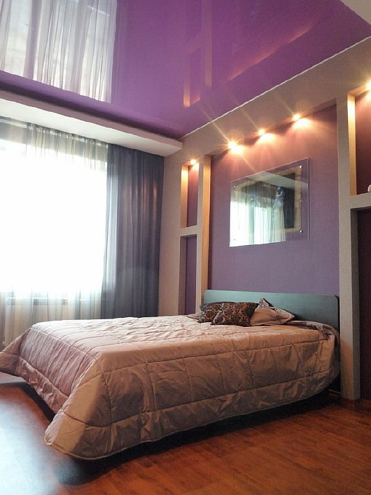 purple glossy stretch ceiling