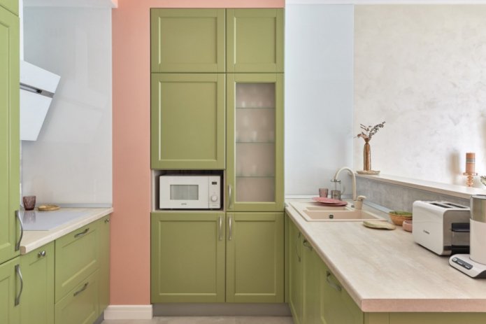 pink in the kitchen interior
