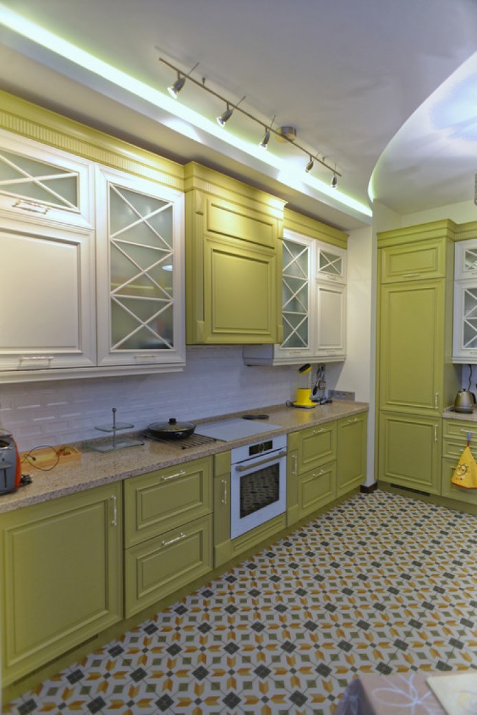 classic style kitchen with gold handles