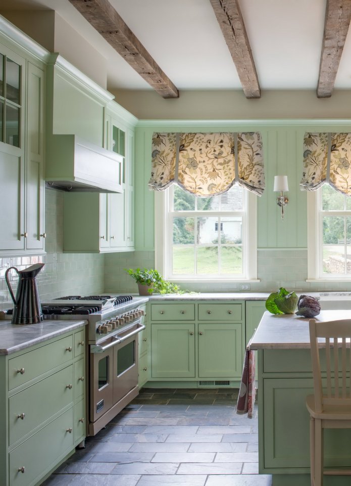 French curtains in the kitchen
