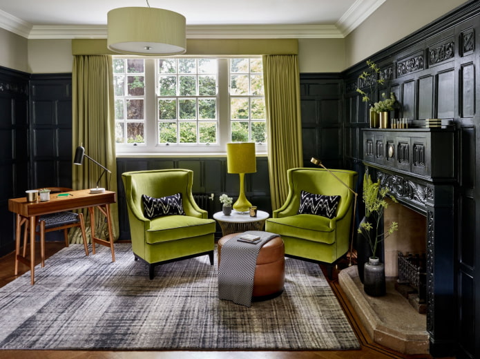 a combination of black and green